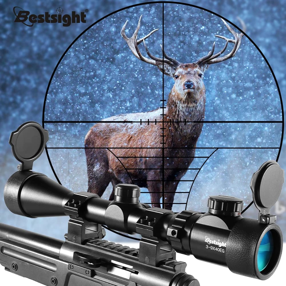 Lunette de chasse tactique 3-9x40 air comprimé avec réticule Mil Dot et illumination rouge verte