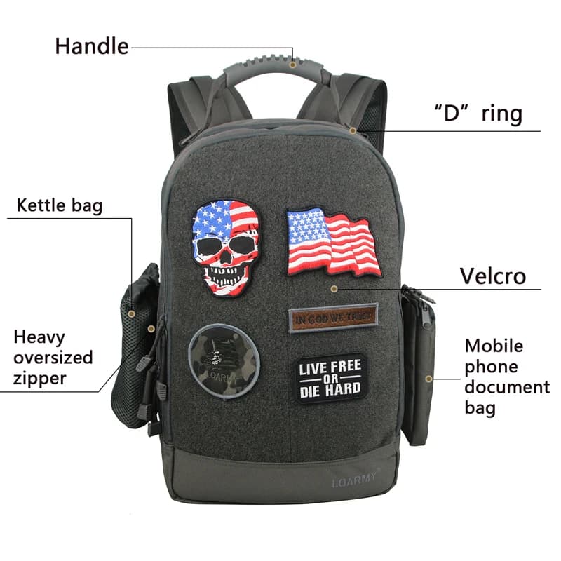 Sac à dos militaire étanche homme 35L, multifonction pour ordinateur portable et randonnée extérieure