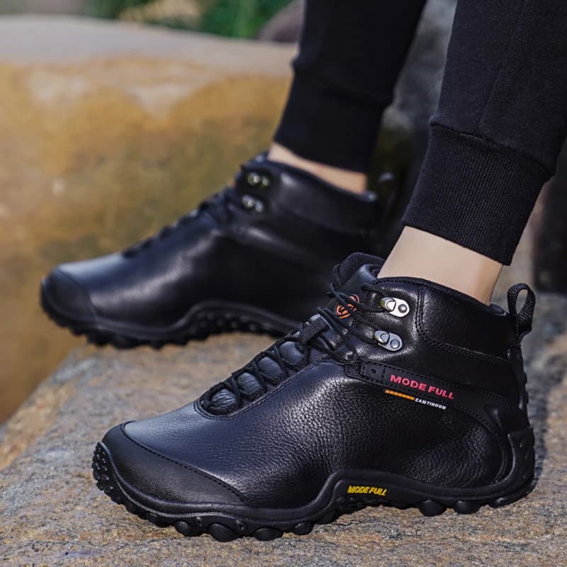 Bottes de randonnée cuir vache imperméables pour pêche chasse montagne neige hommes femmes