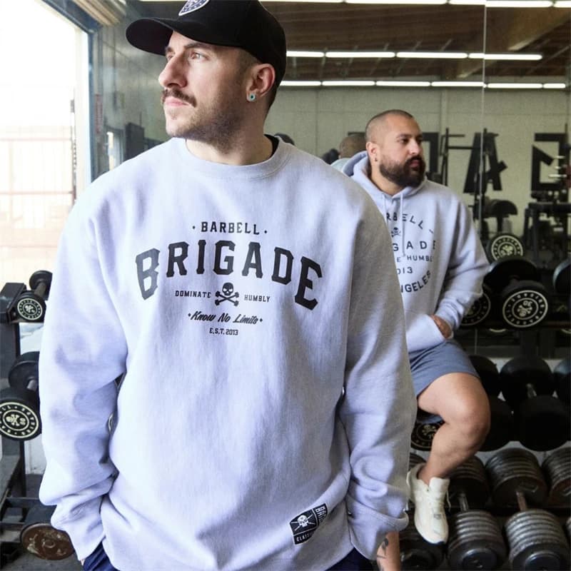 Sweat-shirt BARBELL BRIGADE à capuche pour hommes - Sweat sportif respirant streetwear décontracté