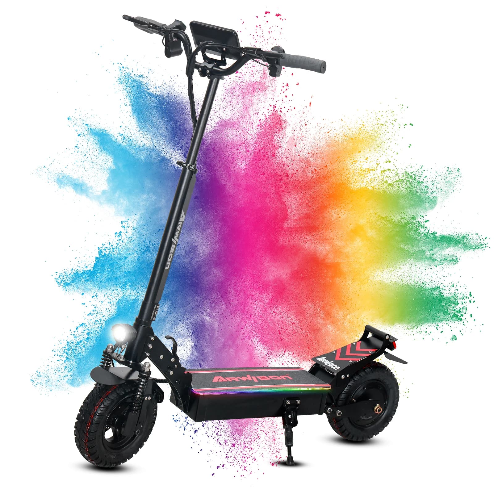 Trottinette électrique Arwibon Q30 2500W pour pêche - 30 MPH pliable tout-terrain 11 pouces