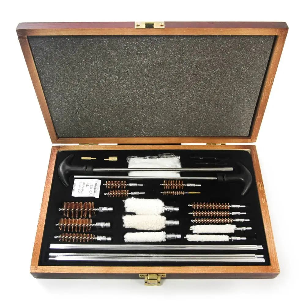 Kit de Nettoyage Universel pour Pistolet et Fusil de Chasse – Mallette en Bois