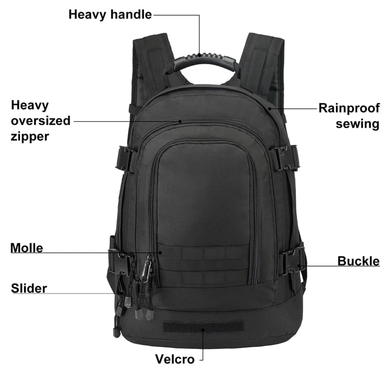 Sac à Dos Homme 60L Randonnée Camping Chasse : Sac Souple 3P Voyage Plein Air Polyvalent