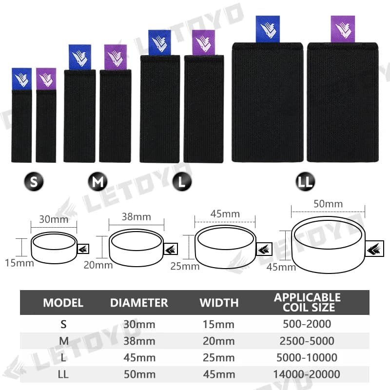 4 ceintures de bobine flexible pour moulinet spinning LETOYO - Couvre-bobine pêche durable