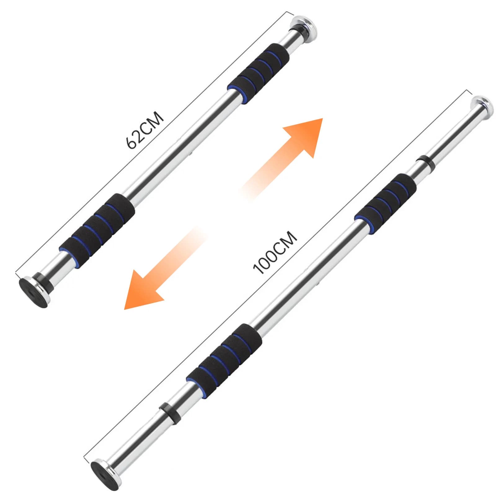 Barre de traction porte sans perçage - Support ajustable 62-100cm jusqu'à 150kg pour chin up