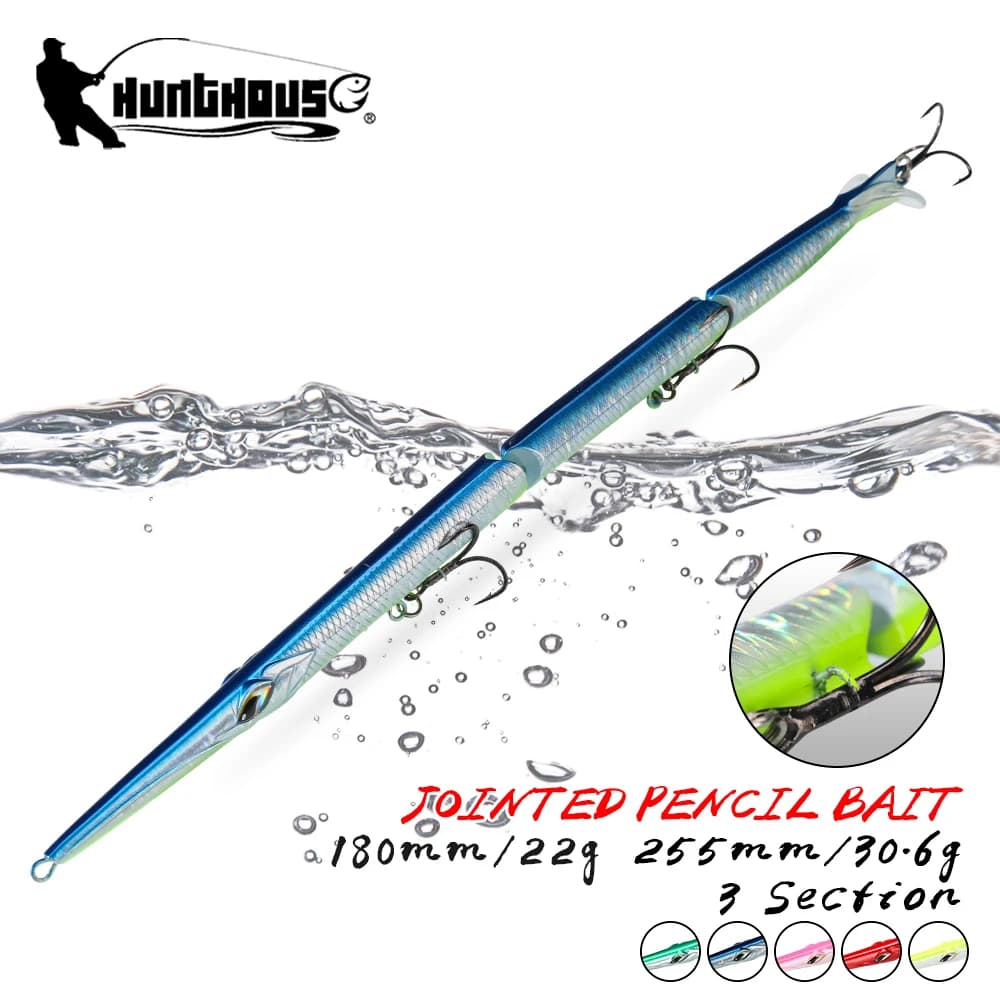 Leurre crayon articulé Hunthouse 3 sections 180-255mm - swimbait coulant pour bar et loup de mer