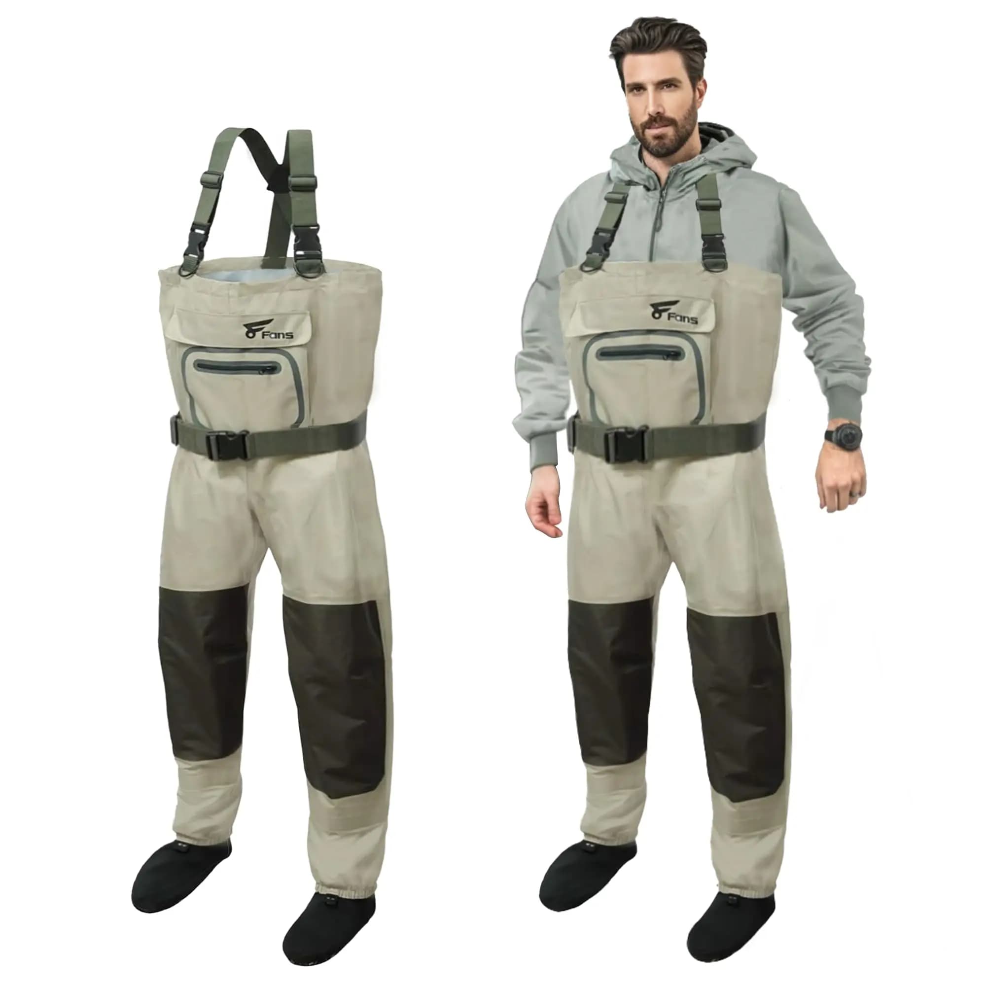 Waders de pêche néoprène 3 couches homme et femme, imperméables respirants et légers pour chasse