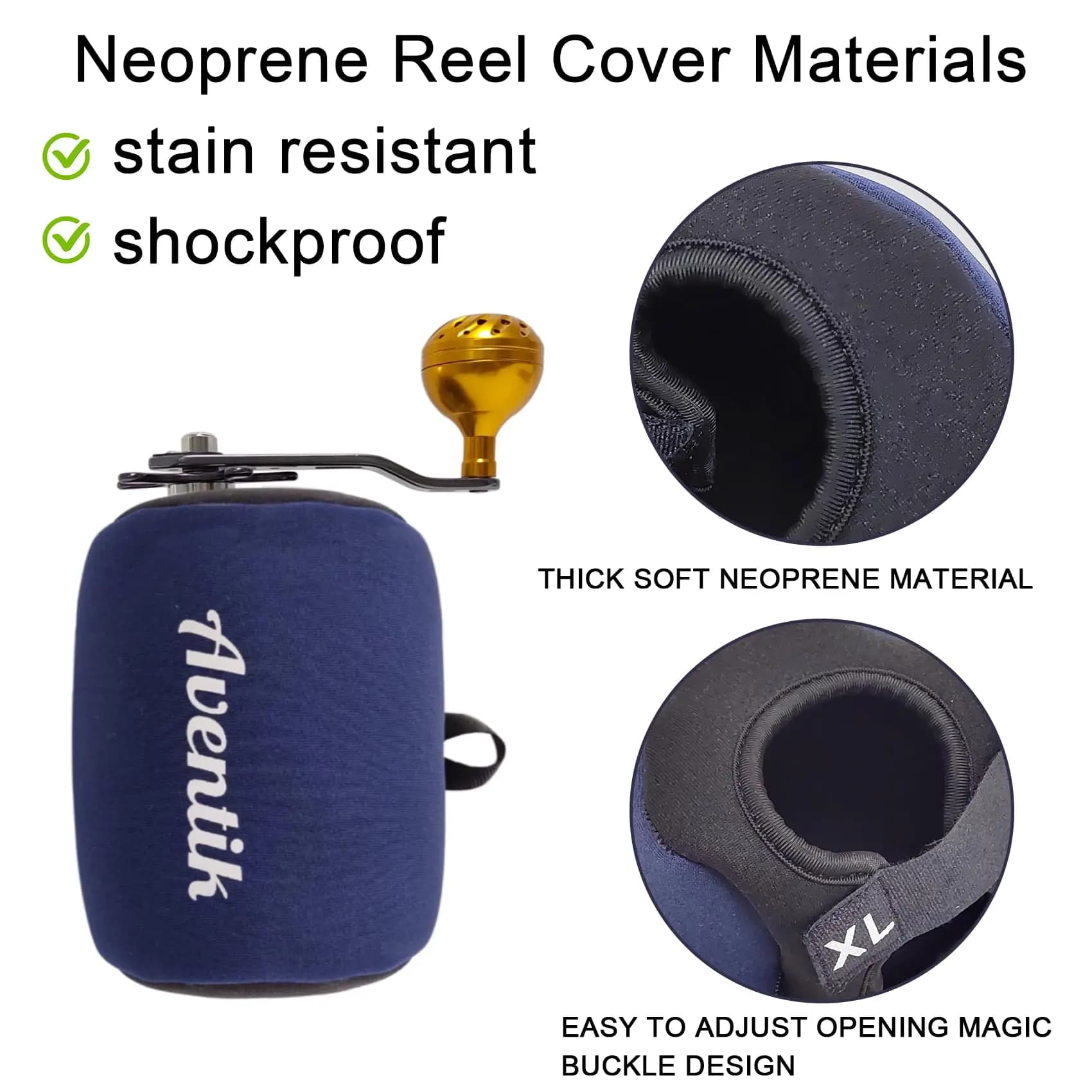 Housse néoprène Aventik pour moulinets de pêche casting et trolling - Protection souple durable