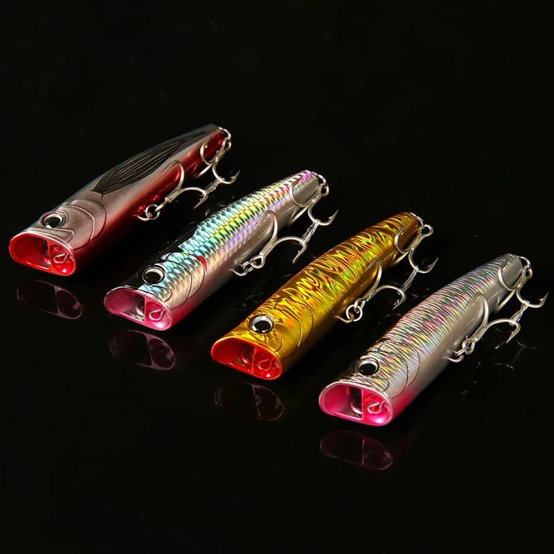 Popper topwater LETOYO 8.5-30g flottant - Leurre dur surface pour bar, perche et brochet