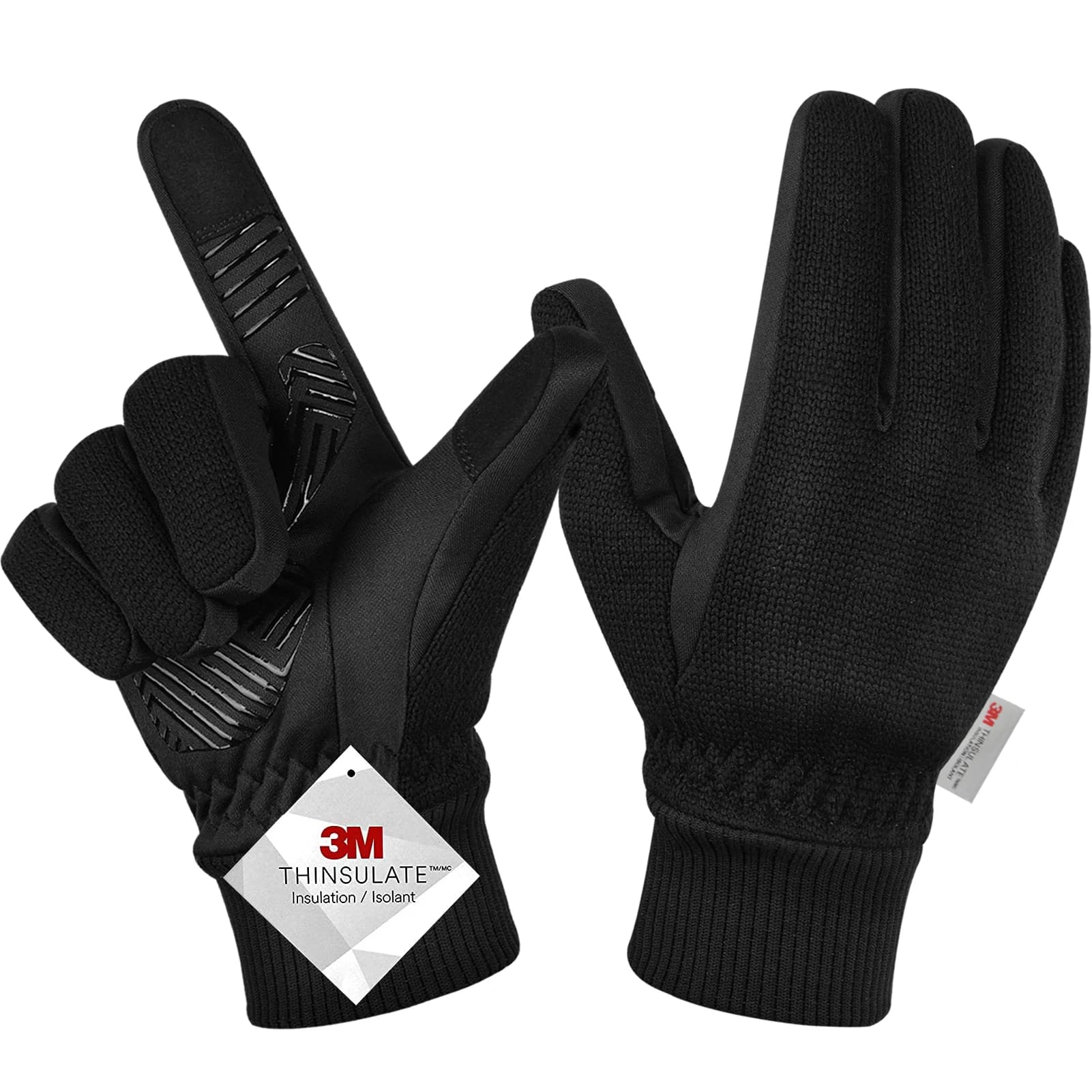 Gants hiver pêche -10°C MOREOK avec Thinsulate 3M - Gants tactiles vélo thermiques anti-dérapants hommes femmes