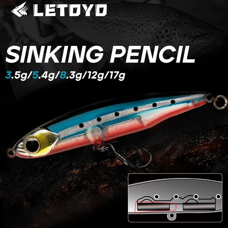 Leurre crayon coulant LETOYO 17g pour truite, brochet et perche - leurre dur wobblers