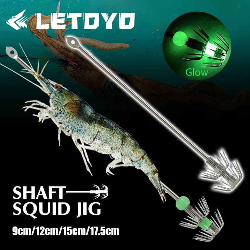 Leurres pour calmar en acier inoxydable LETOYO 2 pièces - Hameçons parapluie 9-17.5cm pour pêche au calmar