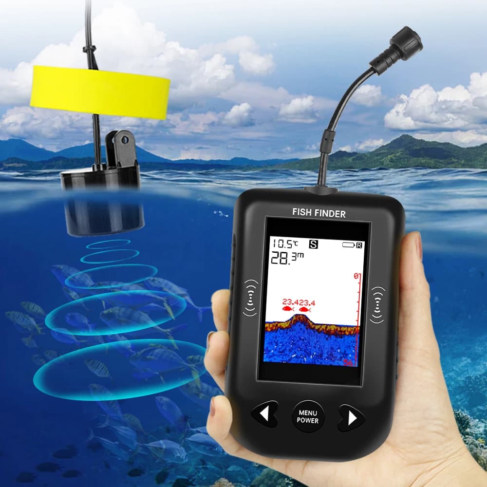 Échosondeur portable Erchang pour kayak pêche sonar main profondeur eau détecteur poissons castable