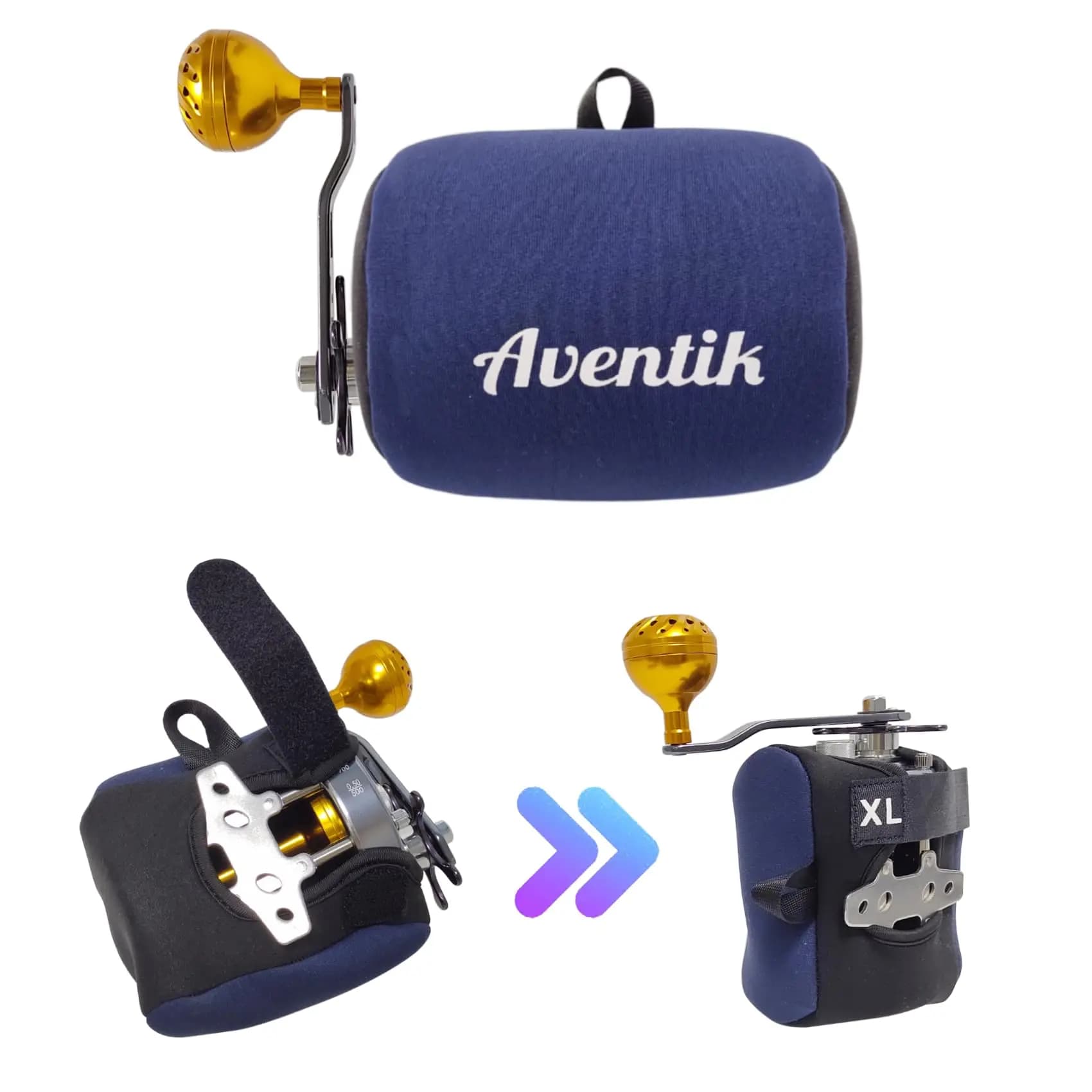 Housse néoprène Aventik pour moulinets de pêche casting et trolling - Protection souple durable