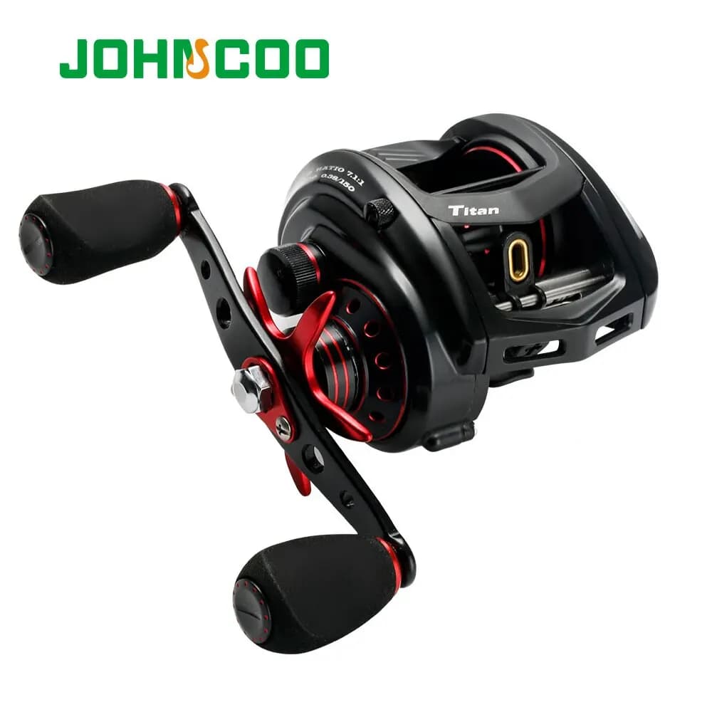 Moulinet de pêche casting JOHNCOO MT200 pour gros poissons, 13kg de frein, ratio 7.1:1 et 11+1 roulements
