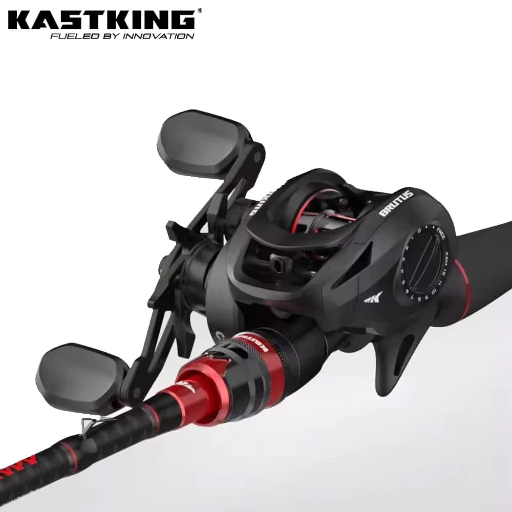 Moulinet baitcasting KastKing Brutus frein magnétique 7.2:1 - Moulinet de pêche puissance 8kg pour carnassiers