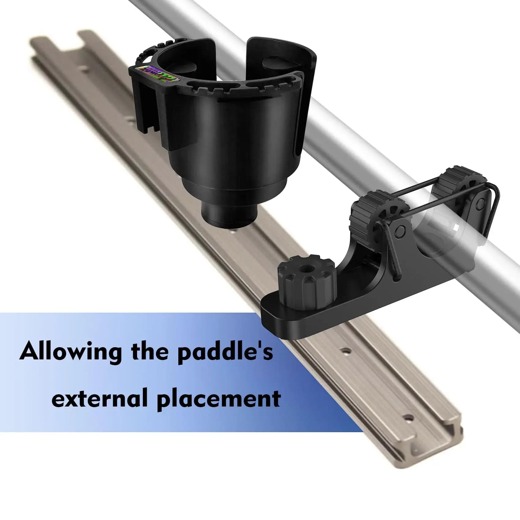 Support de pagaie kayak extensible 2 pièces - Accessoire montage rail pour pêche et navigation