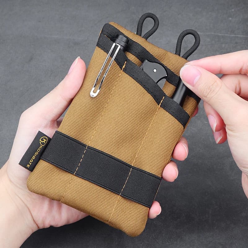 Pochette ceinture tactique Molle EDC compacte - Organisation clés cartes pour pêcheur outdoor