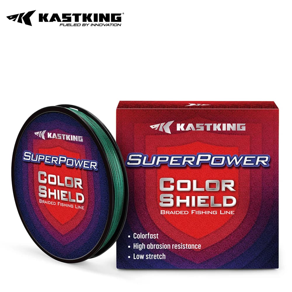Ligne de pêche KastKing Superpower ColorShield PE tressée 4 brins 10-80LB pour pêche de la carpe