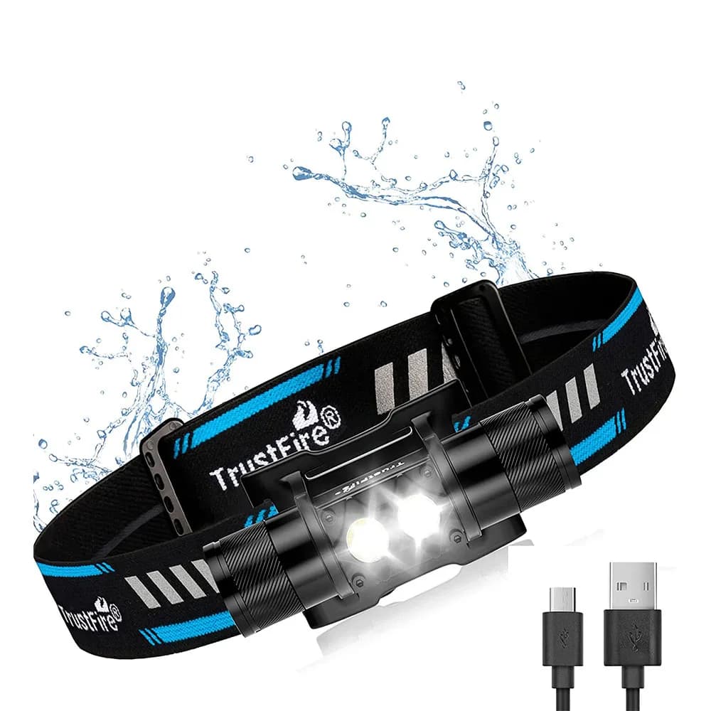 Lampe frontale Trustfire H5R rechargeable USB 600lm pour pêche, chasse et camping