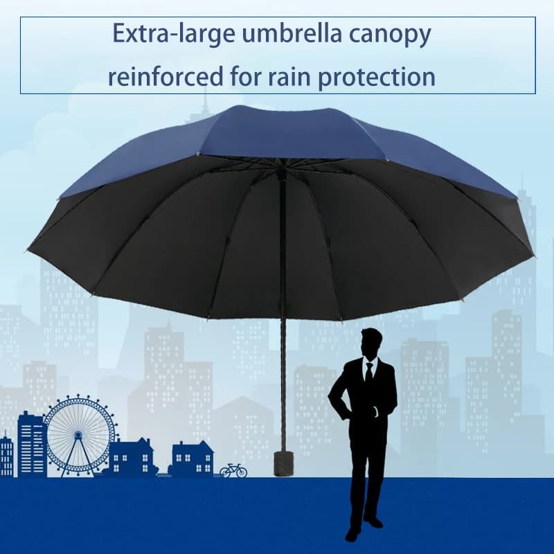Grand parapluie pliant 130cm extra-large soleil pluie vent imperméable protection complète homme femme