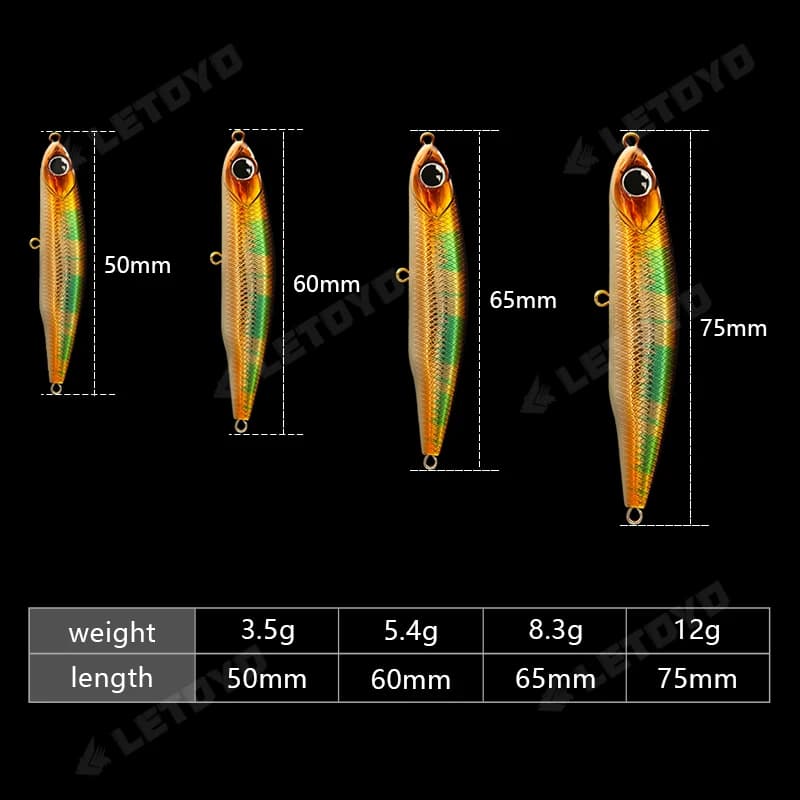 Leurre crayon coulant LETOYO 17g pour truite, brochet et perche - leurre dur wobblers