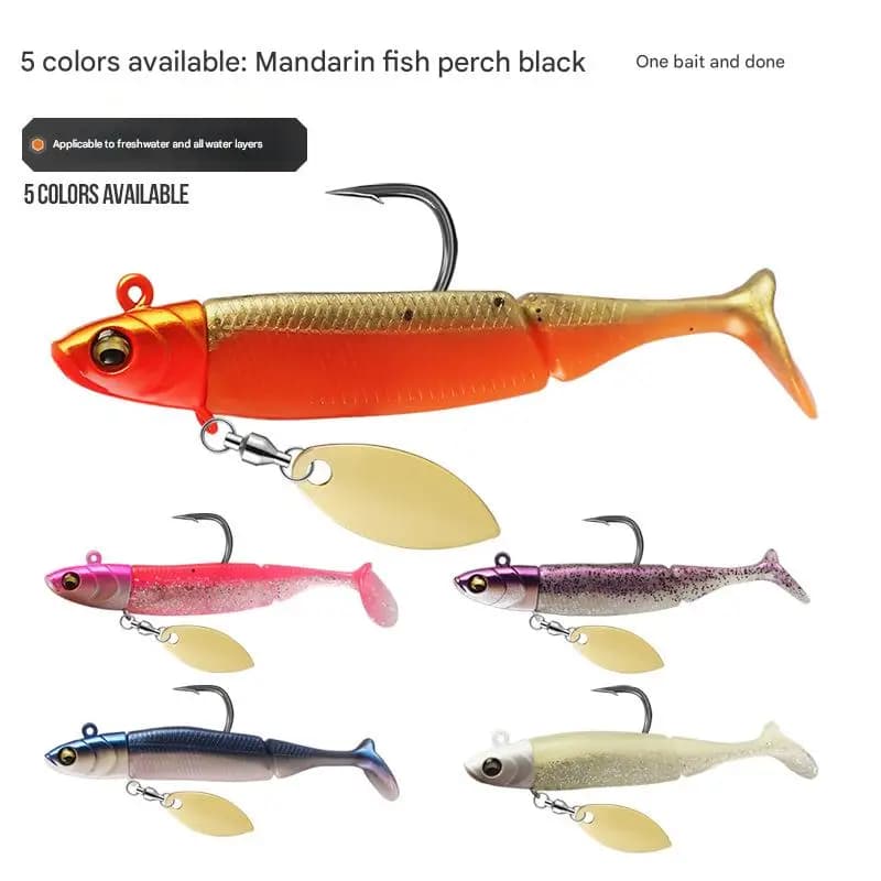 Set appâts souples phosphorescents 9.5cm - Leurres T-Tail plombés - Appâts bioniques pêche mer