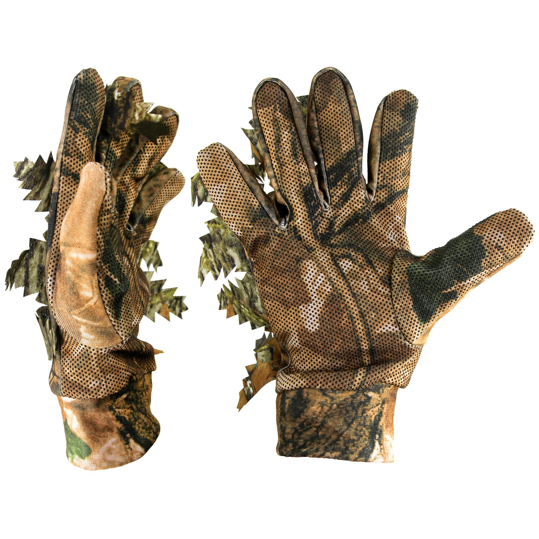 Gants camouflage 3D feuilles plein doigt chasse pêche tir vélo unisexe mitaines outdoor