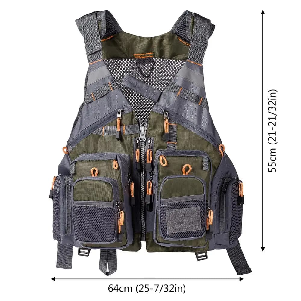 Veste de pêche respirante et ajustable pour la pêche à la mouche, le surfcasting et les sports nautiques