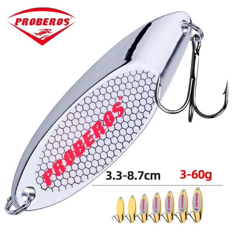 Cuillère tournante PRO BEROS 3g-60g - Leurre métal à paillettes pour truite et carnassiers avec bruit attractif
