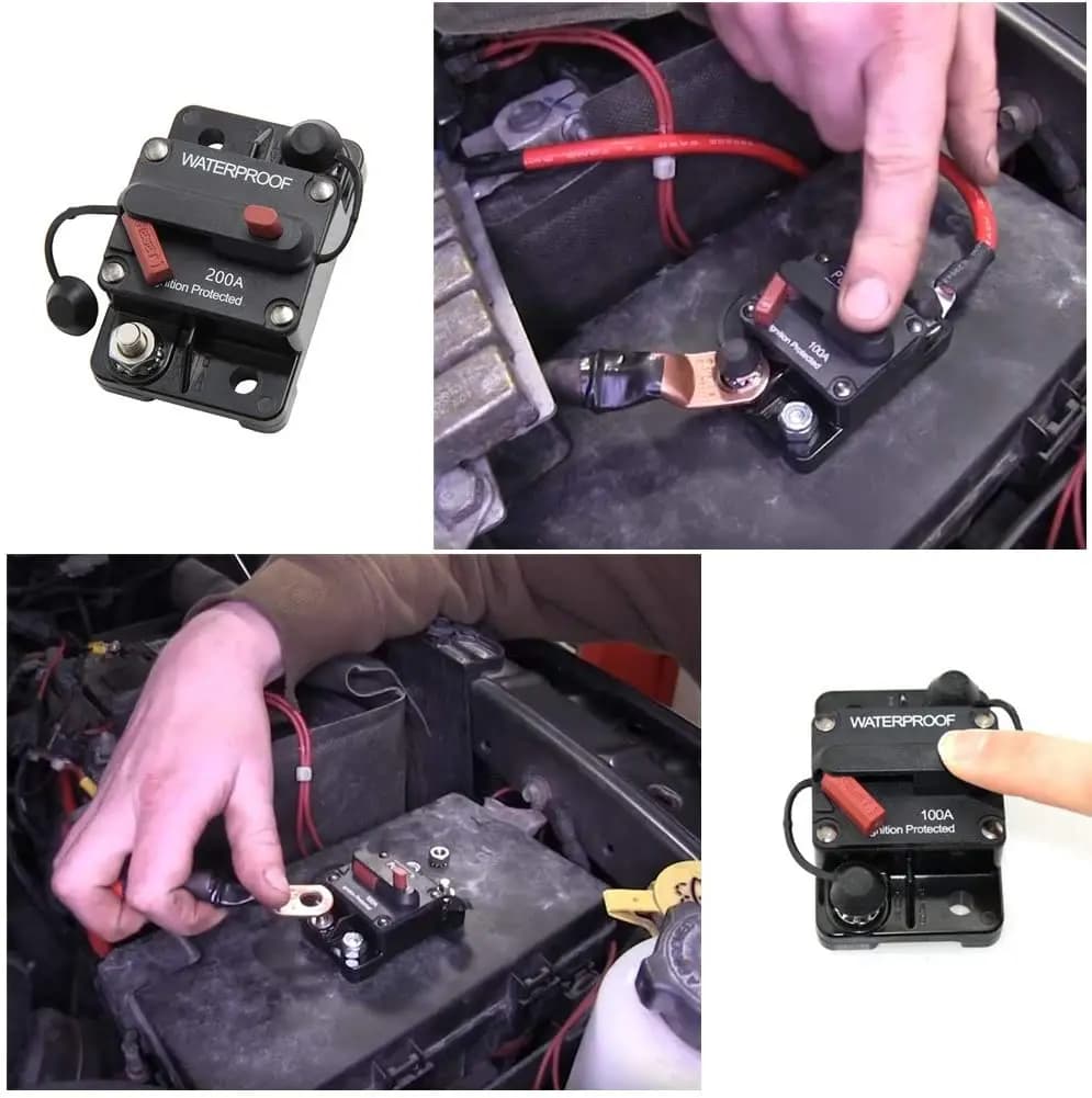 Disjoncteur manuel 30A-300A DaierTek 12V-48VDC - Protection électrique étanche pour bateau et audio voiture
