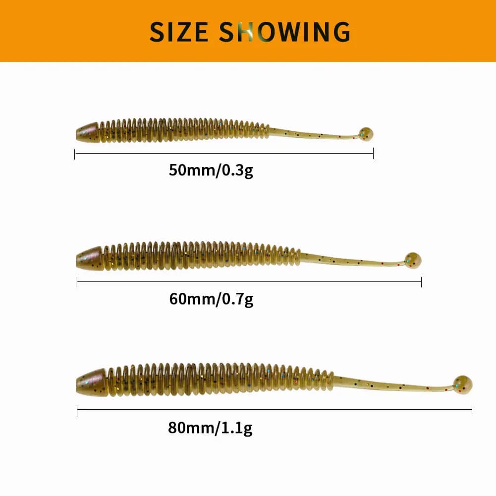 20 leurres souples SUNMILE odeur crevette - vers souples 5-8cm pour pêche du carnassier