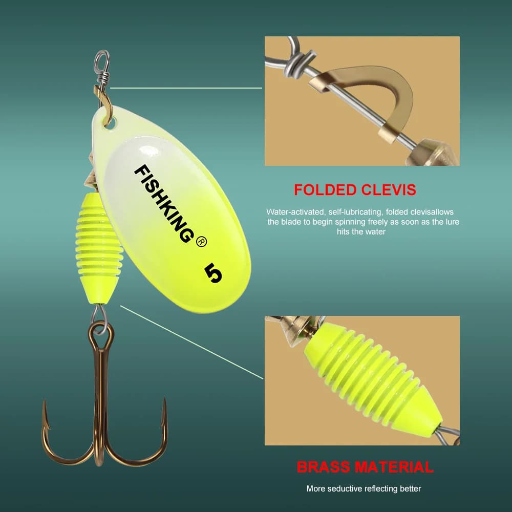 Leurre métallique spinner bait Fish King 4g à 14g pour brochet - Leurres durs de pêche