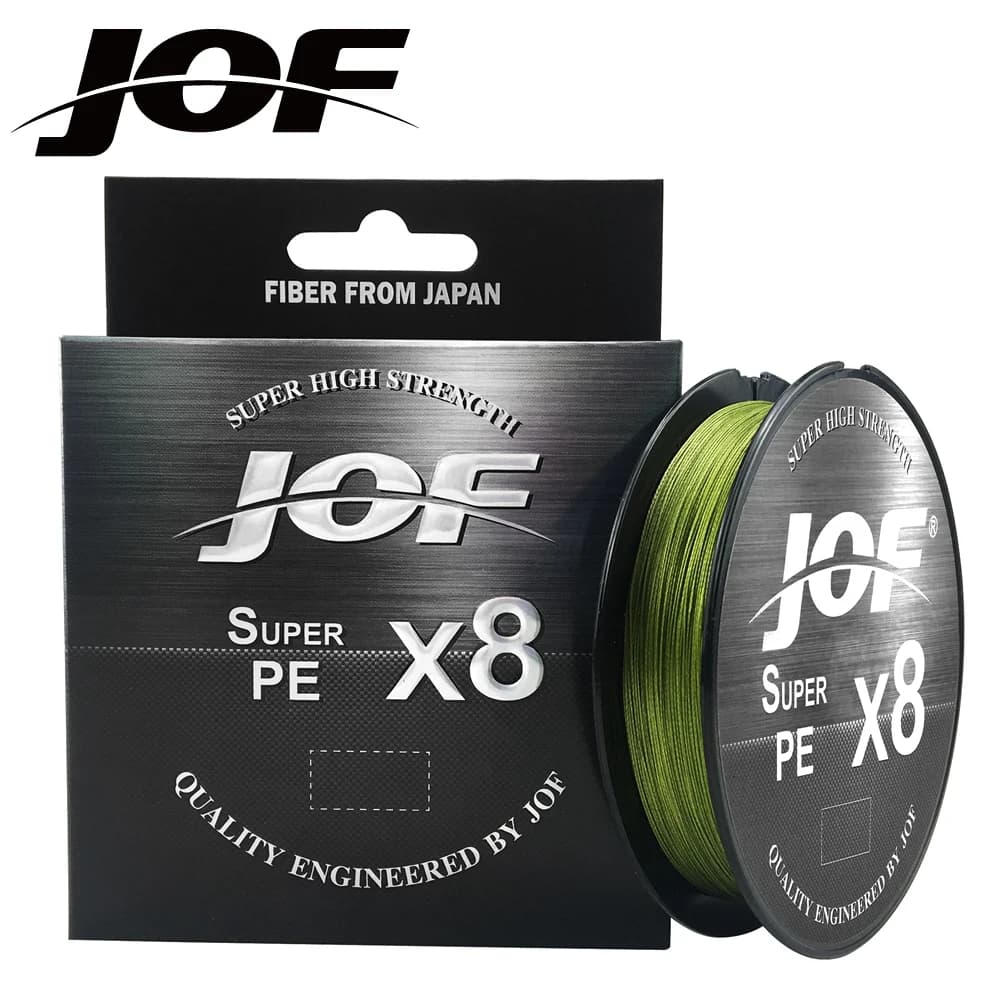 Ligne de pêche PE JOF 8 tresses multifilament 150m 300m 500m pour tracas résistance 15 à 100LB