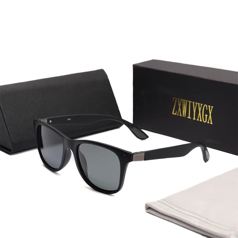 Lunettes de soleil polarisées pêche conduite - Monture carrée UV400 pour hommes et femmes