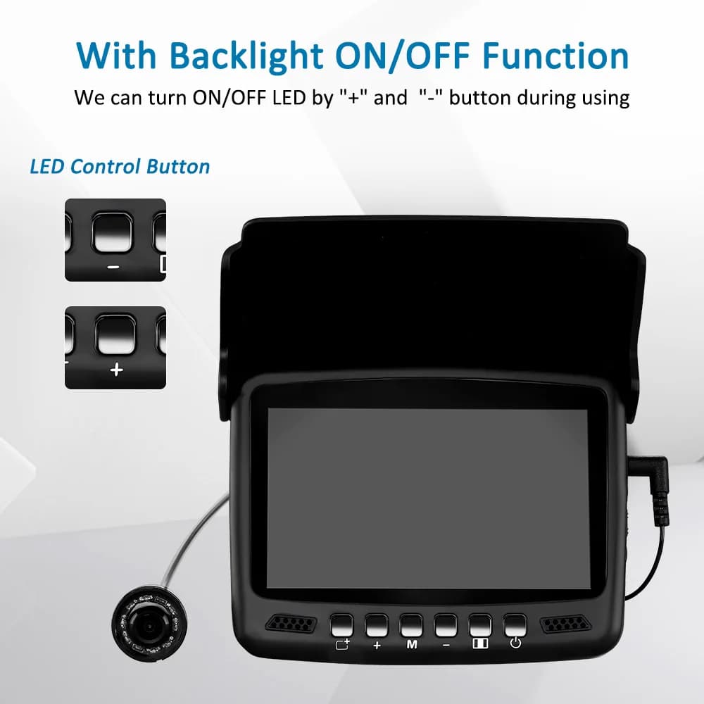 Caméra de pêche sous glace Eyoyo EF43A 4.3 pouces avec enregistreur DVR et 8 LEDs infrarouges