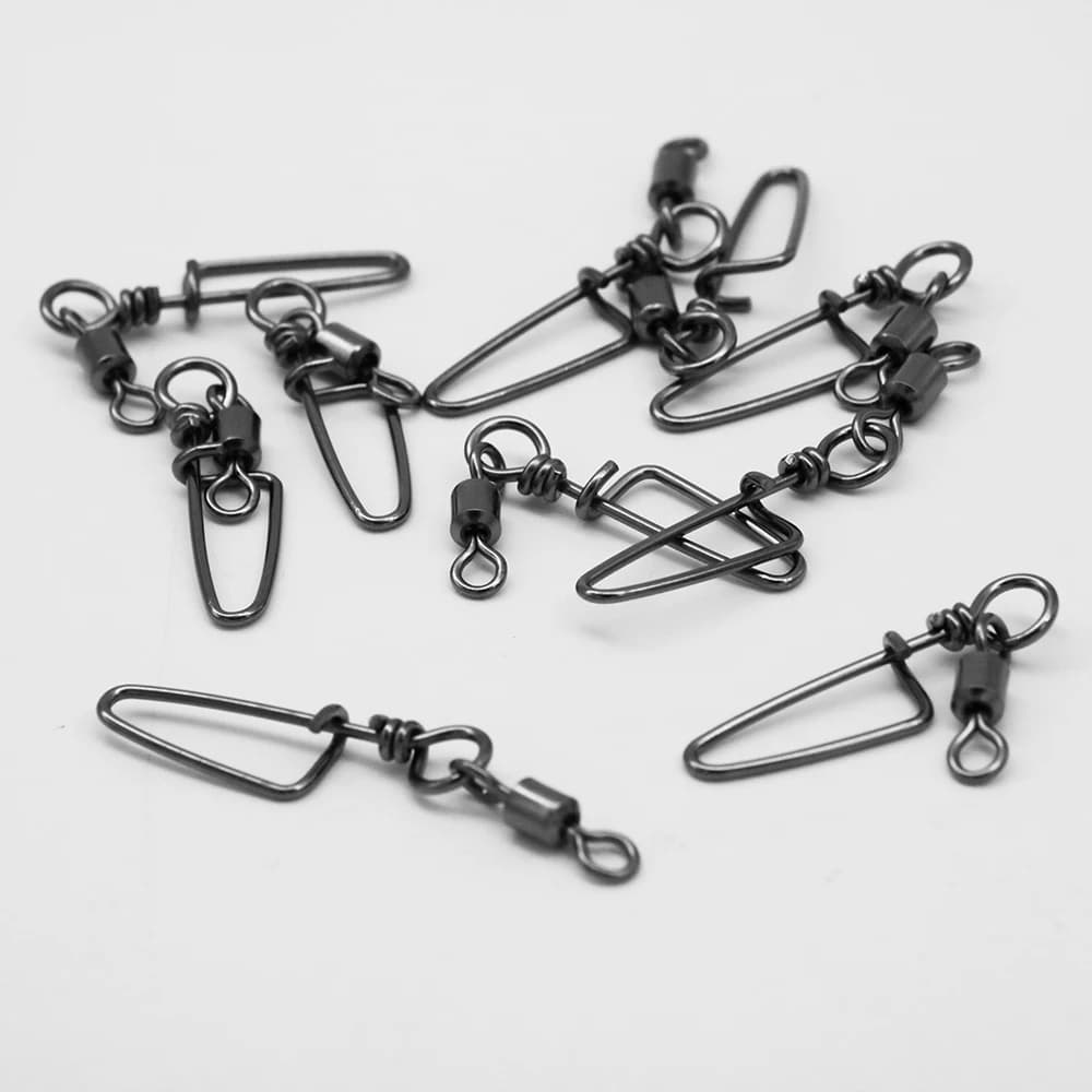 Boîte de 50 à 100 émerillons pêche à hameçon avec agrafe et roulement pour leurres et accessoires