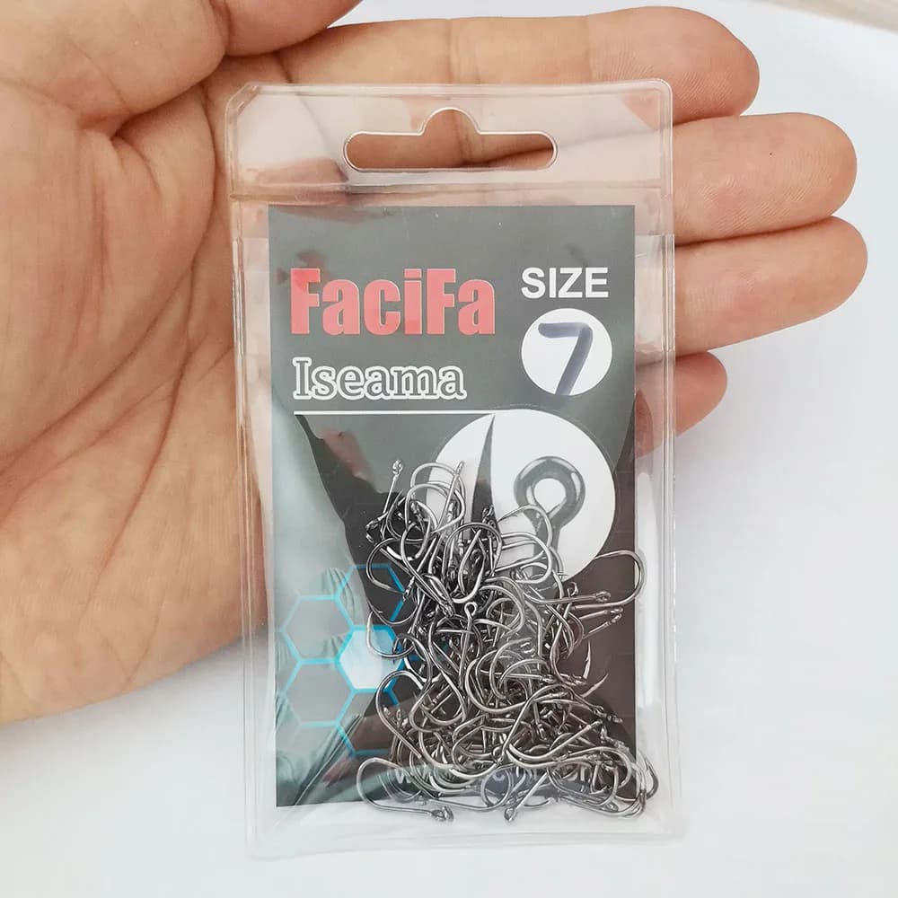 100 hameçons circle Iseama pêche carpe - Crochets japonais barbelés pour montages fly fishing