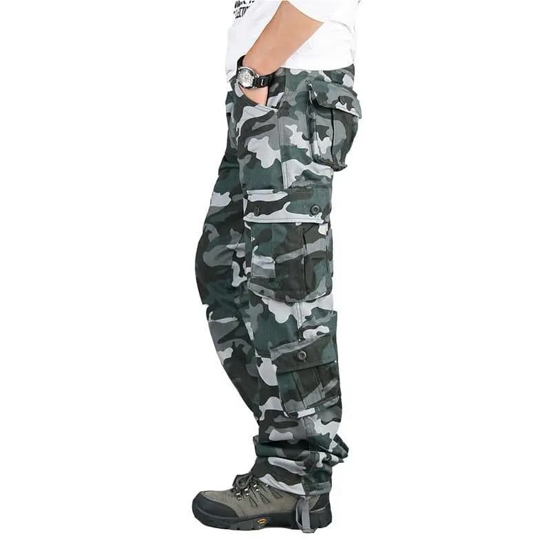 Pantalon cargo tactique travail homme - Randonnée chasse pêche - Coton lourd durable camouflage