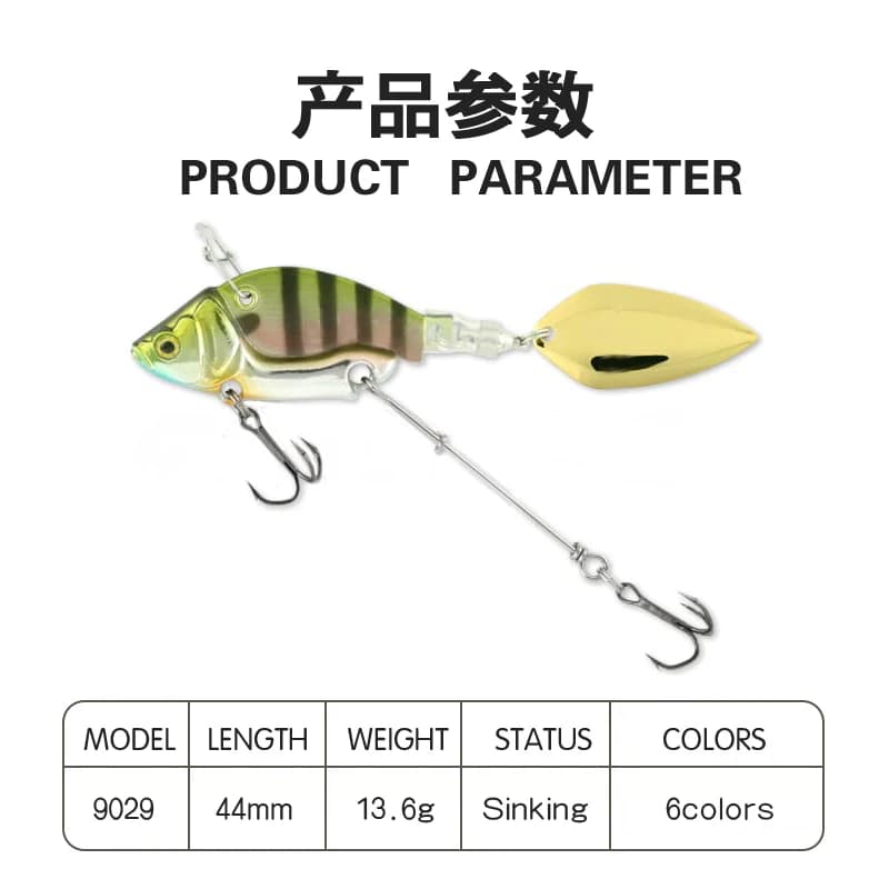 Leurre spinner VIB métallique 13.6g vibration pour truite pêche hiver - Appât rotatif cuillère tournante