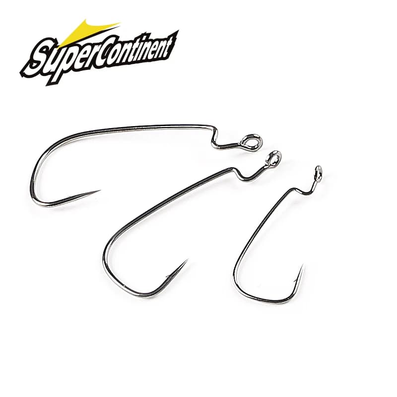 20 hameçons offset supercontinent à grand anneau - acier carbone pour crankbaits et leurres