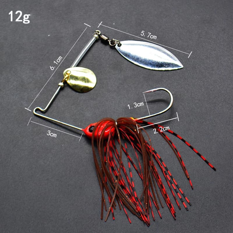 Leurre wobblers 12g/17g pour brochet - cuillère métal sequins spinnerbait pêche carnassiers