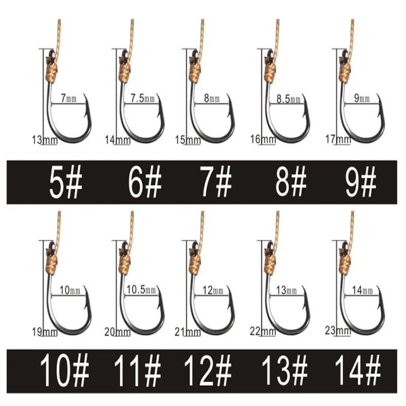Hameçons pêche 5#-14# acier carbone avec émerillon leurres appâts montages mer eau douce