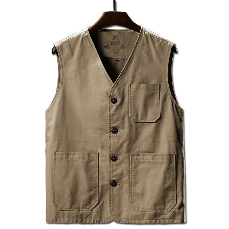 Gilet tactique pêche militaire homme - Veste sans manches multi-poches grande taille pêche outdoor