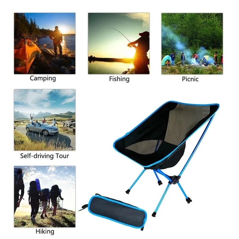 Chaise pliante ultralégère pêche camping portable pour voyage plage pique-nique