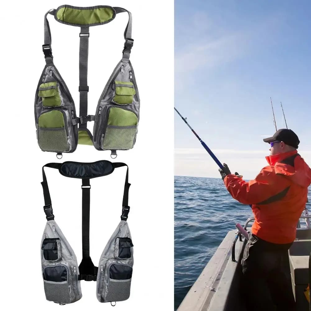 Veste de pêche légère respirante avec poches et côtés ouverts pour le trolling et multi-activités