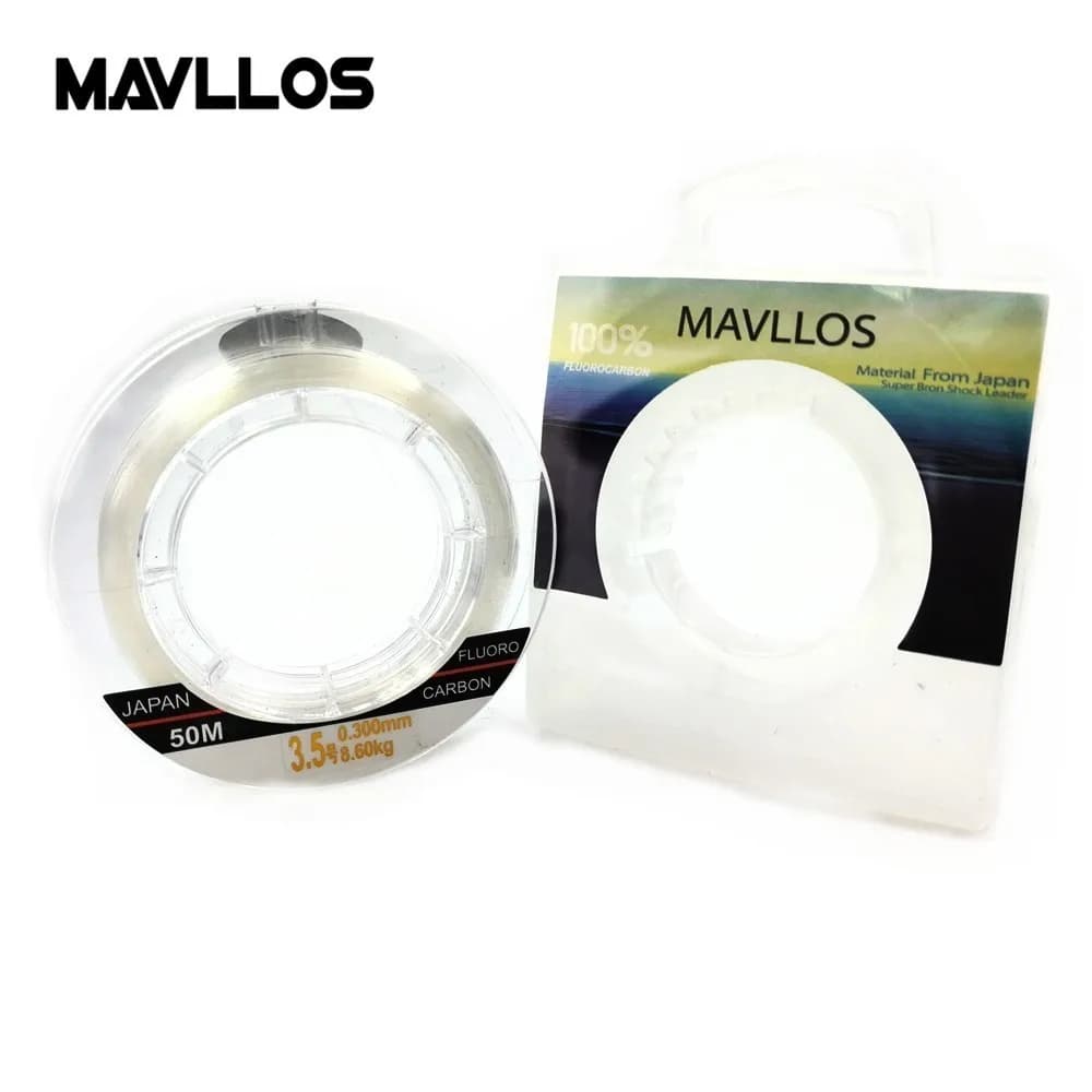 Ligne de pêche fluorocarbone Full Sink Mavllos, 50m 100m, leader carpe monofilament japonais