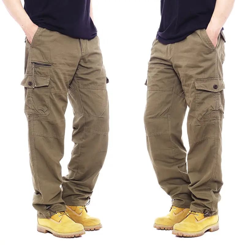 Pantalon cargo militaire coton - Style robuste pour pêche traditionnelle et activités outdoor