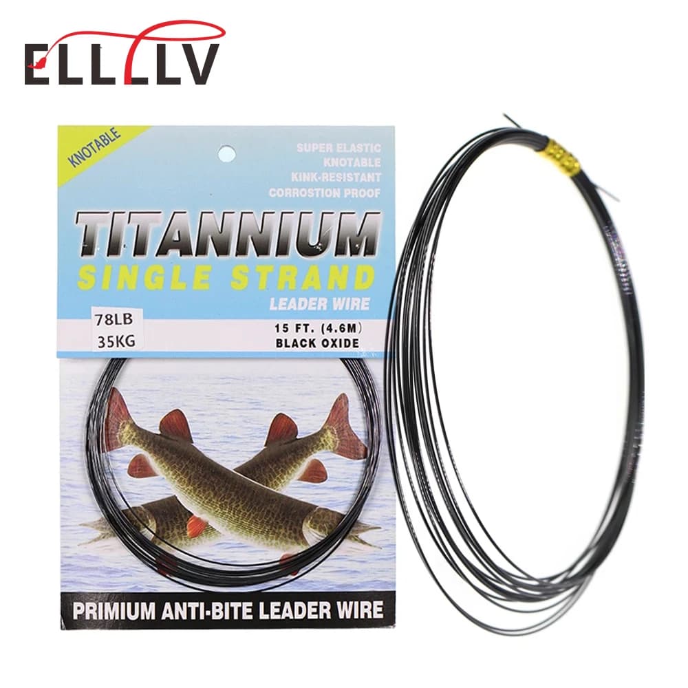 Bas de ligne nickel titane 15ft/4.6m anti-vrillage pour pêche en mer brochet thon wahoo 6LB-124LB