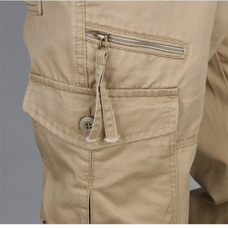 Pantalon cargo militaire coton - Style robuste pour pêche traditionnelle et activités outdoor